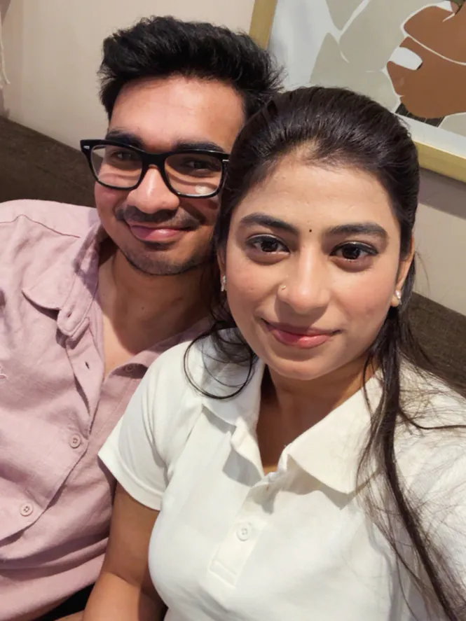 A close-up selfie of the two of us smiling